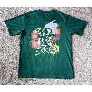 League of Legends Green Graphic Logo T-Shirt Men's M Crew Neck Short Sleeve